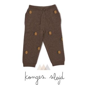 NWOT Konges Sløjd Pants "Lapis Jacquard Lemon", Size 12 Months